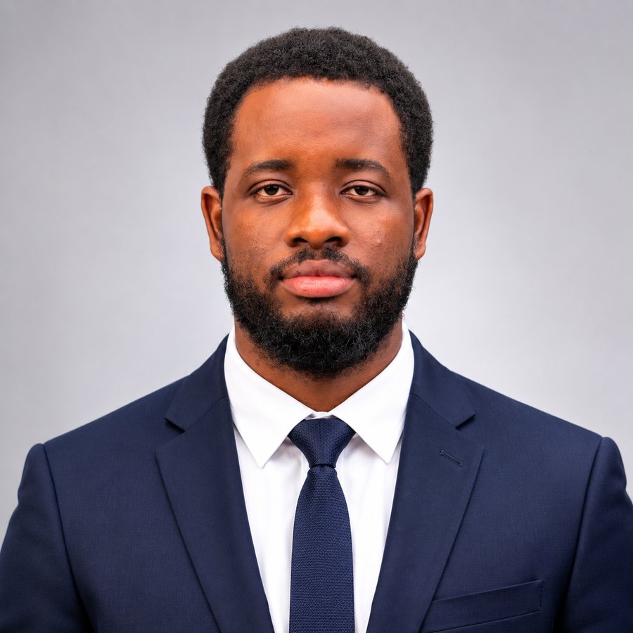 Ifeanyichukwu Izuegbu in a navy suit